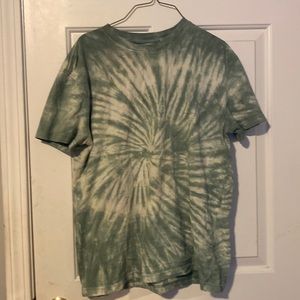Green tie-dye shirt